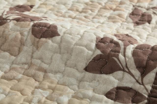 IKEHIKO イケヒコ マルチカバー おしゃれ 洗える 長方形 約190×240cm ベージュ 綿 リーフ リバーシブル 4973739 洗える マルチカバー ポート｜イケヒコ公式通販