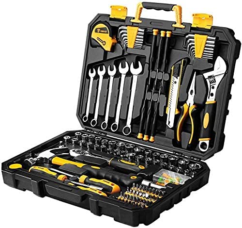 DEKO 158点 ホームツールセット 工具セット 家庭用 日曜大工 DIYセット 作業工具セット 家具の組み立て 住まいのメンテナンス用 修理道具