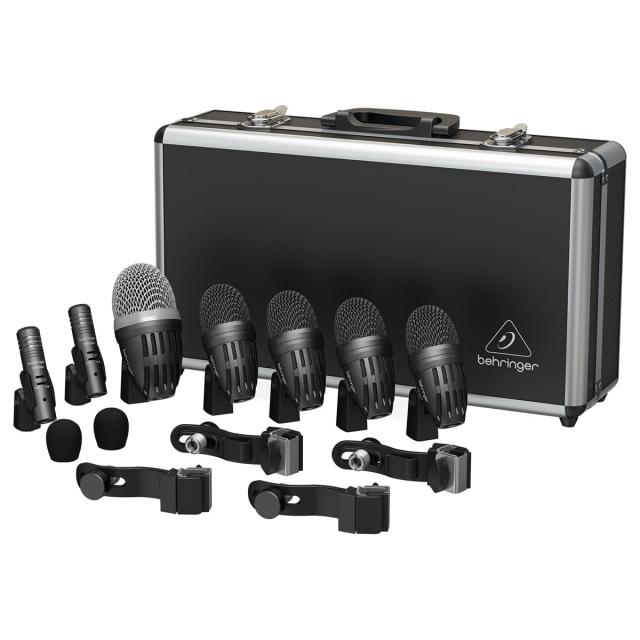 Behringer ベリンガー ドラム用マイクセット 7本セット バスドラム用ダイナミックマイク1本 スネア/タム用ダイナミックマイク4本 オーバ