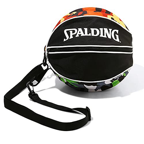 SPALDING(スポルディング) バスケットボール ボールバッグ マルチカモ グリーン×オレンジ バスケ バスケット