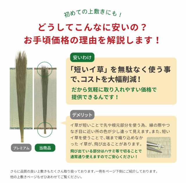 萩原 い草 上敷き 江戸間3畳 柳川 お手頃上敷き 双目織 抗カビ 軽量 傷