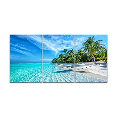 3枚 海 ココナッ ツ壁の絵 青い海 写真 太陽 絵画 自然の風景 海