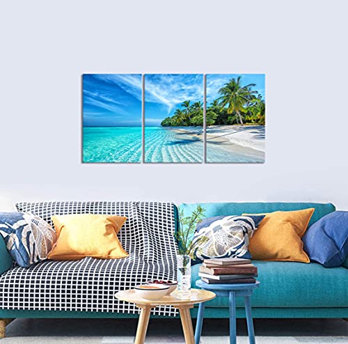3枚 海 ココナッ ツ壁の絵 青い海 写真 太陽 絵画 自然の風景 海