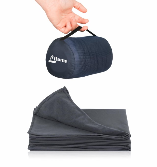 Litume 170 x 122 cm 柔らかい 防災 飛行機 旅行用ブランケット ブランケット 折