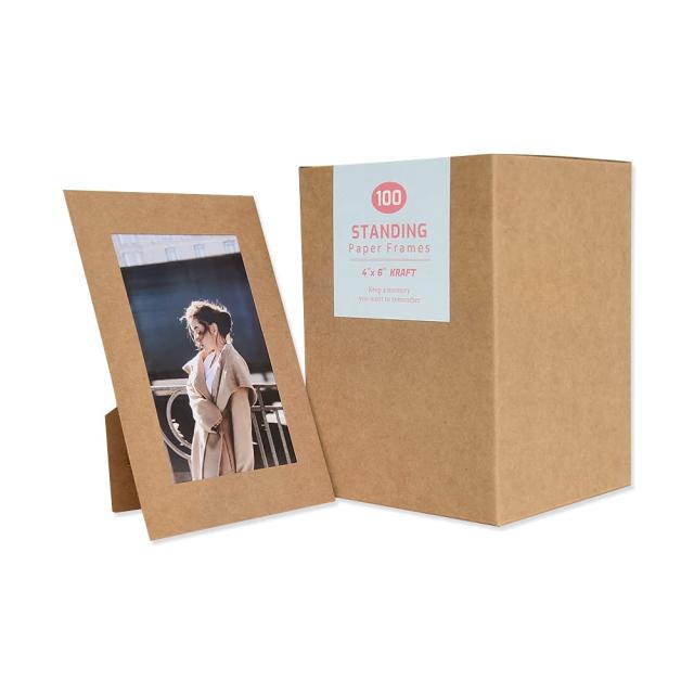 モノライク スタンディング プレーン 100 ペーパーフォトフレーム クラフト 4x6インチ Standing Plain 100 Paper Frame - Kraft 100枚 紙
