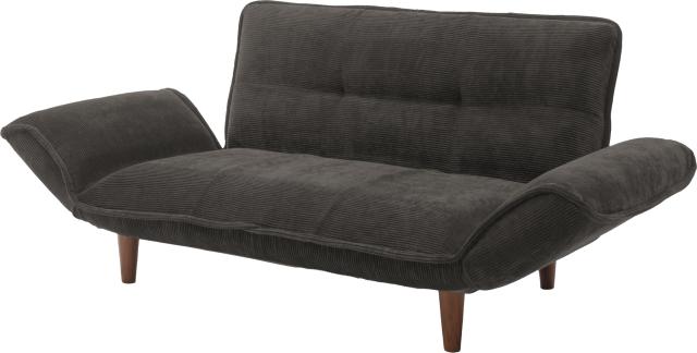 セルタン 日本製 カウチソファー 和楽の極 2人掛け ポケットコイル コーデュロイグレー 背部肘部14段階リクライニング 高反発 A01p-14段-の通販は 19,848円