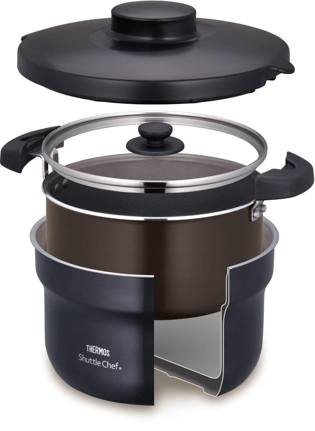 サーモス 真空保温調理器 シャトルシェフ 2.8L (3-5人用) クールグレー 調理鍋ふっ素コーティング加工 KBJ-3001 CGY_2