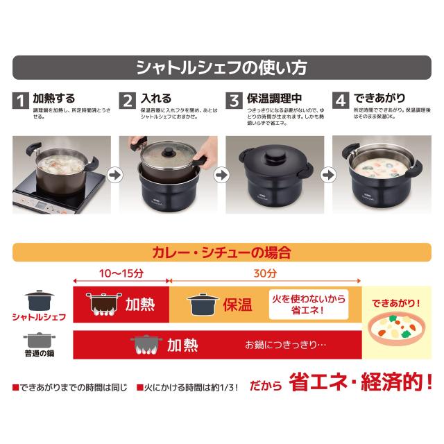 サーモス 真空保温調理器 シャトルシェフ 2.8L (3-5人用) クールグレー 調理鍋ふっ素コーティング加工 KBJ-3001 CGY_3