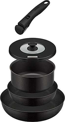 サーモス デュラブルシリーズ 取っ手のとれるフライパン5点セットAB IH対応 ブラック KSA-5