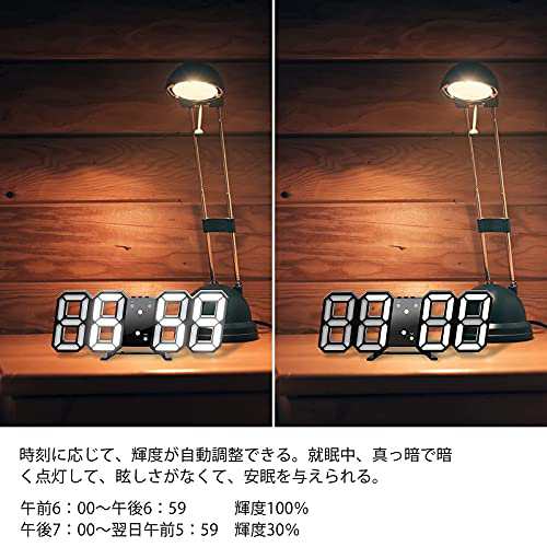 LEDデジタル時計 目覚まし時計 3D led wall clock 置き時計 壁掛け時計