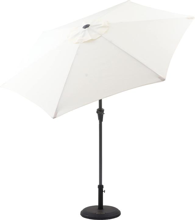 不二貿易 パラソル 幅202×奥行240×高さ234？ アイボリー アルミ製 クランク開閉 チルト機能 37851