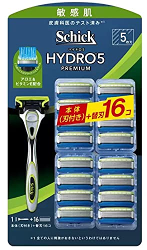 Schick(シック) 5枚刃 ハイドロ5 プレミアム 敏感肌用 本体+替刃16P 2個アソート