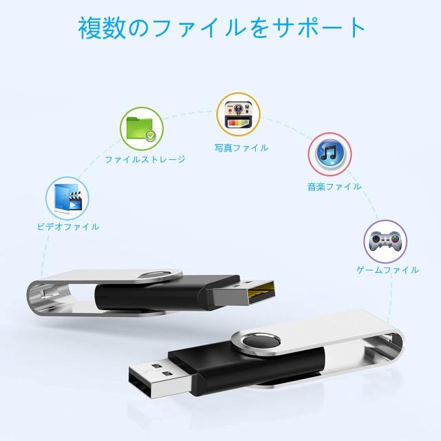 RAOYI USBメモリ 8GB USB2.0 20個セット フラッシュドライブ 回転式 まとめ買い 業務用 メモリスティック 問屋 ストラップホール付き （_5