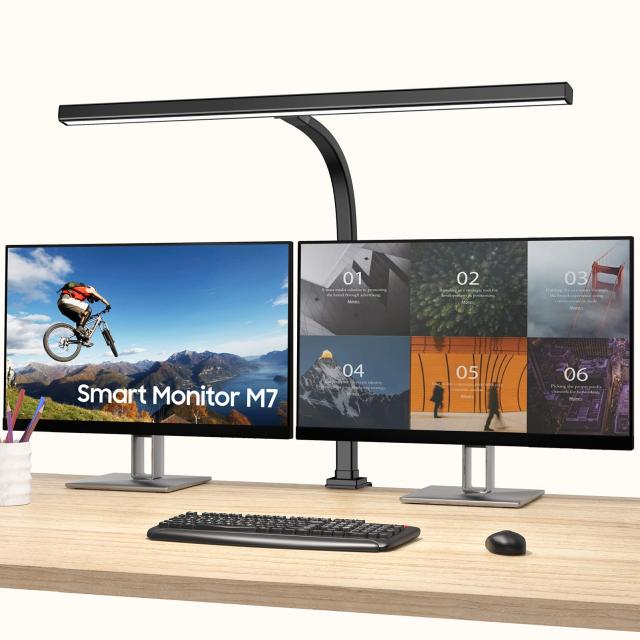 EppieBasic デスクライト LEDスタンドライト 電気スタンド 卓上ライト クランプ式 目に優しい 6段階調色 無段階調光 省エネ 自動調光・メ