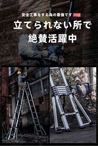 伸縮はしご はしご 脚立 はしご 2.9m+2.9m最長5.8m 耐荷重150kg 伸縮梯子 折り畳み 軽量 多機能 アルミはしご コンパクト 伸縮自在  スラの通販はau PAY マーケット - 感花 | au PAY マーケット－通販サイト