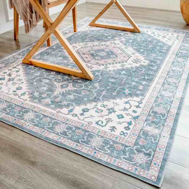 DECOMALL カーペット 2畳 ペルシャ風絨毯 ラグ マット185X185CM 洗える 花柄 オールシーズン 滑り止め グレー 防臭 防ダニ 床暖房対応の通販は