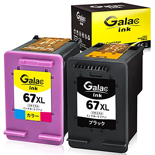 【Galac ink】HP 67 XL/XXL (ブラック 増量 + カラー 増量）*2個セット 残量表示付 再生インクカート リッジ 対応機種：HP ENVY 6020/ 600の通販は 5,765円