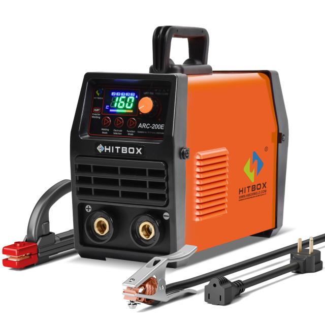 HITBOX アーク 溶接機 100V/200V 160A 被覆アーク ARC溶接 定格使用率60％ 液晶表示 インバーター直流 小型 家庭用 工事 ARC200E