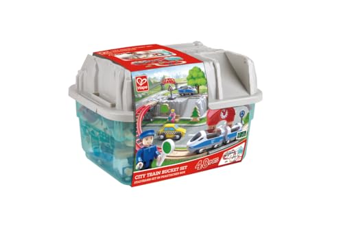 楽天市場】Hape ハペ E3764 お片付けボックスレールセット 3歳