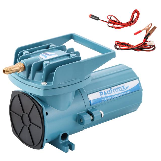 Poafamx 12Vエアーポンプ 35W 吐出量68L/min 酸素ポンプ 水槽曝気 吐出口6つ 逆流防止弁付 お釣り用具 漁船 活魚 海水 淡水 釣り箱 水槽