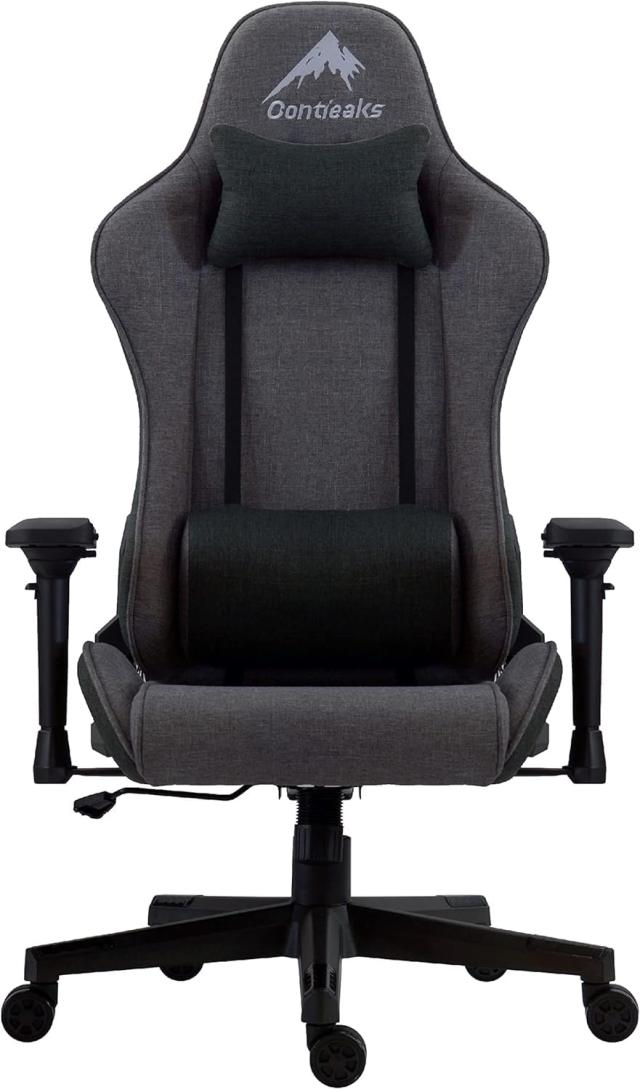 Contieaks(コンティークス) ゲーミングチェア シャスティーナ V2 ファブリック グレー 347812 幅71.5×奥行71.5-103×高さ118-123.5cmの通販は Contieaks(コンティークス) ゲーミングチェア シャスティーナ V2 ファブリック グレー 347812 幅71.5×奥行71.5-103×高さ118-123.5cmの通販は