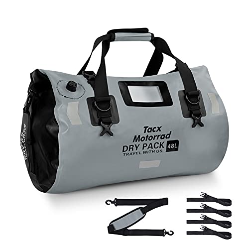 Tacx ツーリングバッグ バイク シートバッグ 防水バックバッグ 48L 専用固定ベルト・ショルダーベルト付き TAX927 グレー 7,300円
