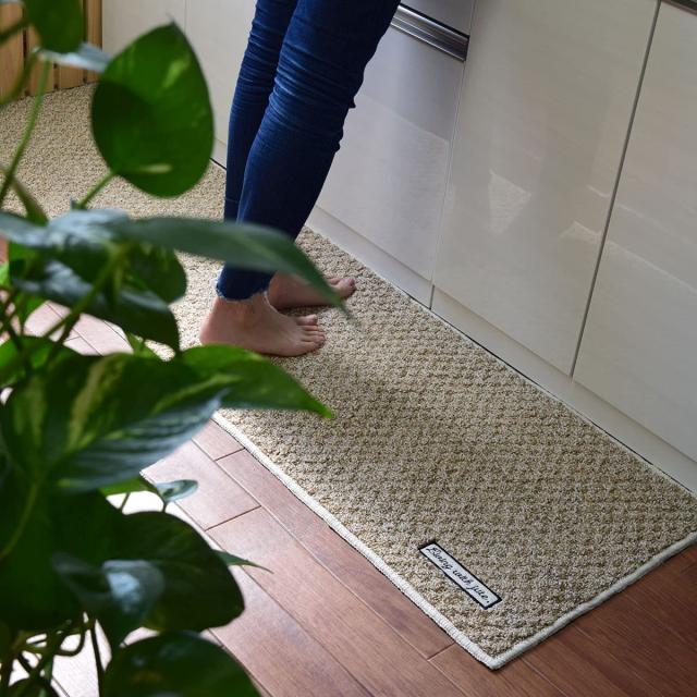 キッチンマット Jute(ジュート) 45cm×240cm 麻 綿 コットン 天然 素材 自然 春 夏 滑り止め加工 おしゃれ オシャレ シンプル 長方形の通販は