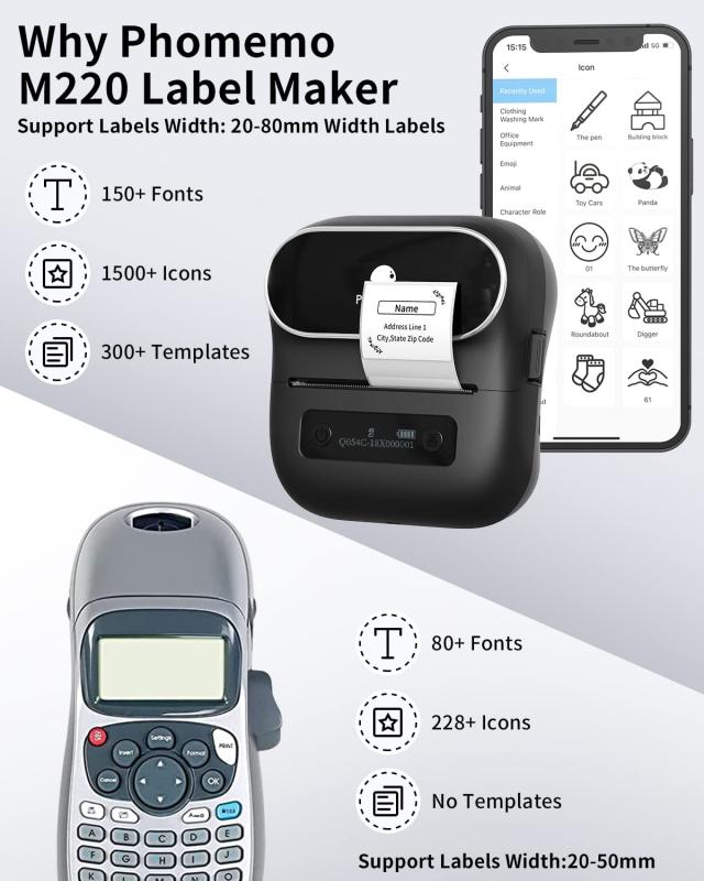 Phomemo M220 ラベルプリンター 小型 スマホ対応 PC対応 値札