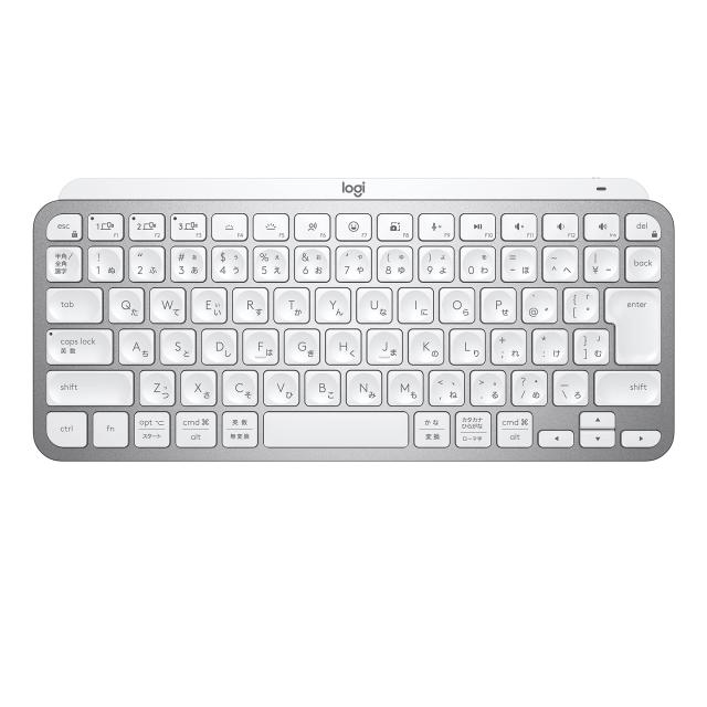 ロジクール MX KEYS mini KX700PG ミニマリスト ワイヤレス イルミネイテッド キーボード ペイルグレー 充電式 bluetooth Logi Bolt Unif