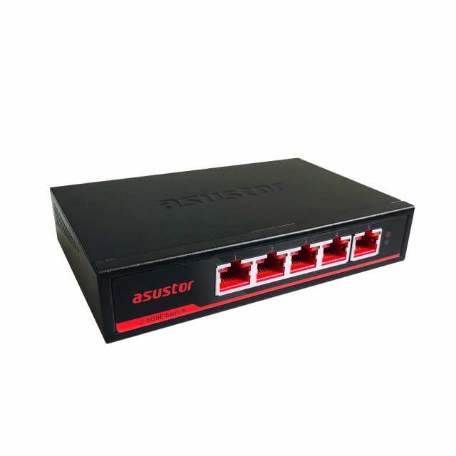 ASUSTOR 5ポート 2.5GbE 2.5Gbps スイッチングハブ 金属筐体 設定不要 壁掛け設置対応 ASW205Tの通販は