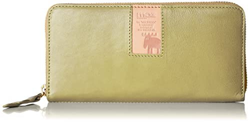 モズ 札入れ No.86092 レディース グリーン×ナチュラル