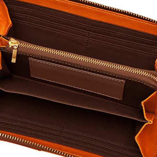 モズ 札入れ No.86092 レディース オレンジ×ブラウン