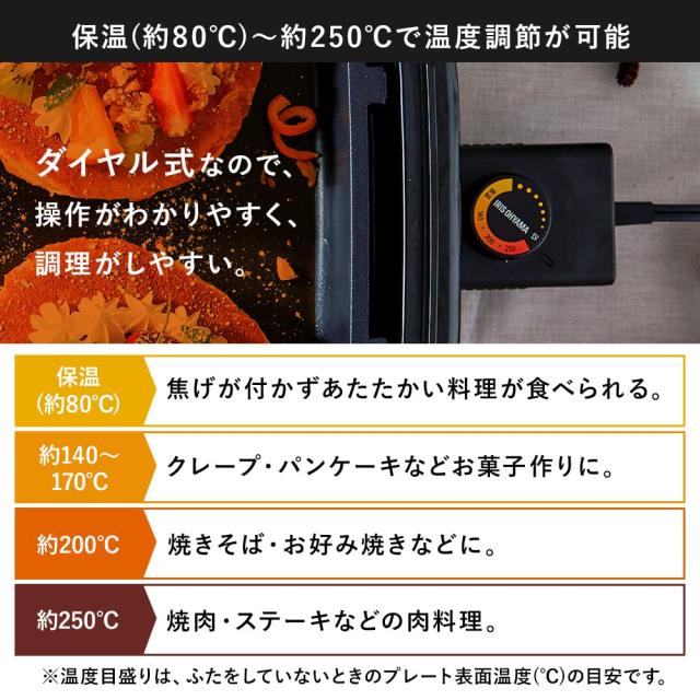 アイリスオーヤマ ホットプレート 大型 ワイド プレート2枚 (平面プレート/焼肉プレート) 大きいサイズ 蓋付き SWHP-012-B ブラック_5