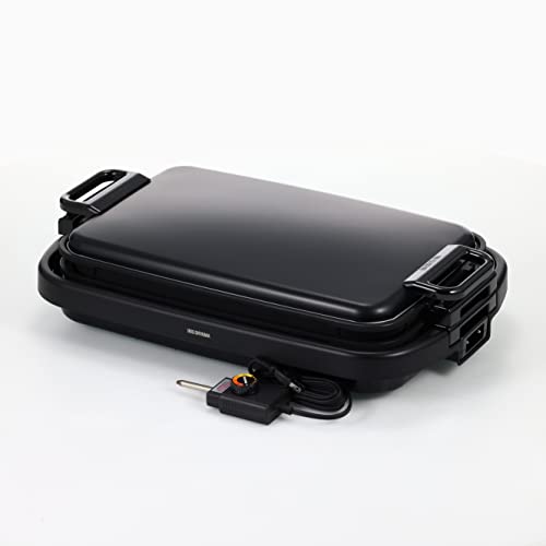 アイリスオーヤマ ホットプレート 大型 ワイド プレート2枚 (平面プレート/焼肉プレート) 大きいサイズ 蓋付き SWHP-012-B ブラック_7