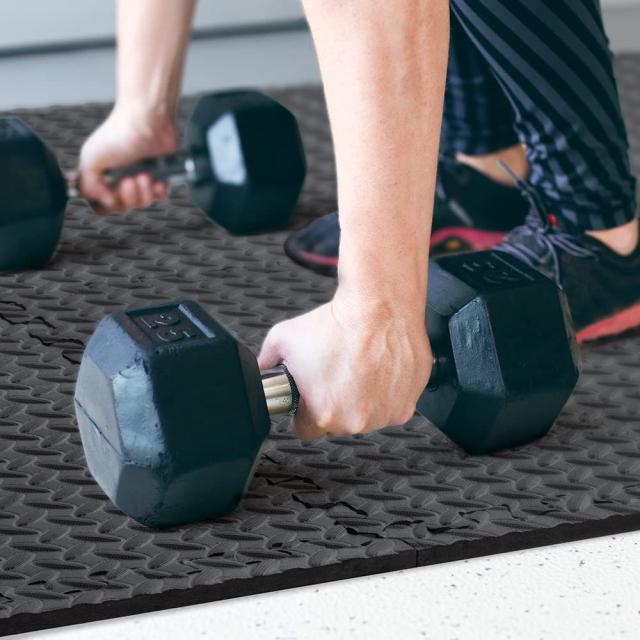 SOLPEX トレーニング ジョイントマット エクササイズマット 防音 衝撃吸収マット ホームジム 大判 ジムマット 58.5cm×58.5cm×1.2cm 6/2