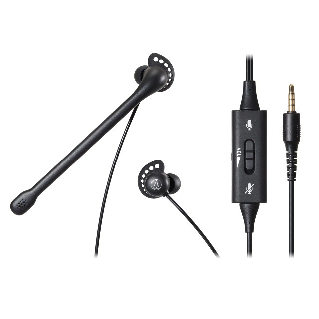 Audio Technica(オーディオテクニカ) ATH-202COM BK インナーイヤーヘッドセット PC/PS4/PS5/Switch/Xbox One/ 3.5mmステレオ4極 ノイズ