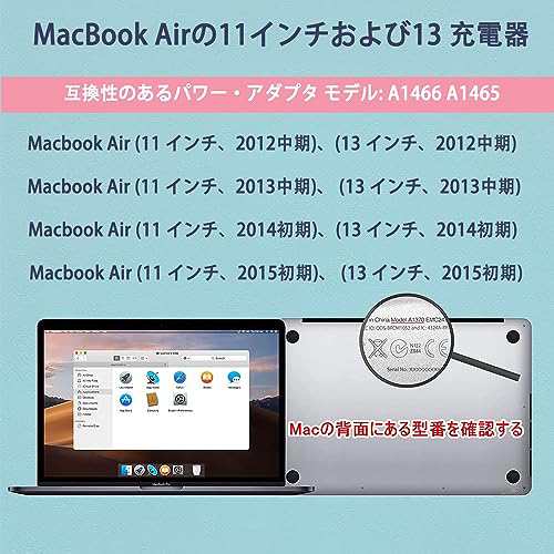 MacBook Air 充電器【PSE認証】45W Mag 2 T型 電源アダプタ Mac 互換