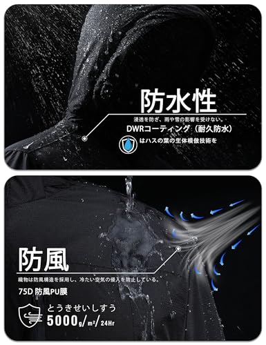 uncn スキーウェア 防寒着 メンズ ハードシェル 登山服 アウター