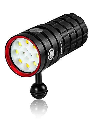 ダイビング懐中電灯、LetonPower TS プロ 13000Lumens 水中 120 m ビデオ ライト、スキューバ ダイビング ライト、Type-C 充電でプロの屋