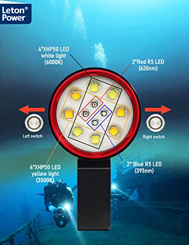 ダイビング懐中電灯、LetonPower TS プロ 13000Lumens 水中 120 m