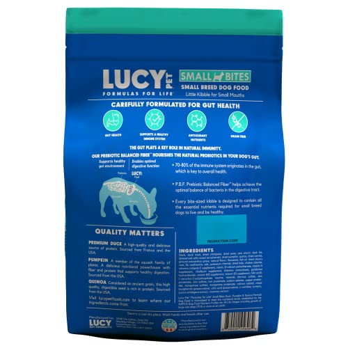 LUCY PET ルーシーペットプロダクツ ダック・パンプキン＆キヌア ドライドッグフード 小粒タイプ 4.5ポンド(2kg)_1