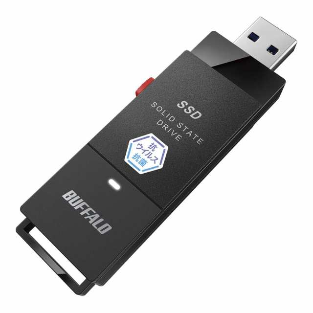 バッファロー BUFFALO 抗ウイルス抗菌ポータブルSSD USB3.2(Gen1) TypeA スティック SSDPUTVB500U3B/Nの通販は
