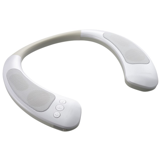 オーム電機 AudioComm Bluetoothワイヤレスネックスピーカー ホワイト 首掛け式 ワイヤレススピーカー Bluetooth ASP-W1000N-W 03-2053 Oの通販は