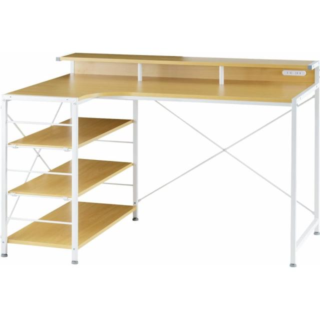 アイリスプラザ 机 デスク テーブル パソコンデスク PCデスク ラック付きデスク 机 デスク テーブル パソコンデスク L字デスク LDK-1279