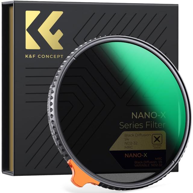 K＆F Concept 55mm 可変NDフィルターND2-ND32+ブラックミスト1/4 多機能一枚二役フィルター 日本製AGC光学ガラス HD超解像力 低い反射率 2 6,245円