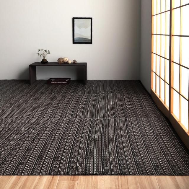 イケヒコ 『バルカン』 肌触りの良い国産 畳 マット 団地間8畳 ブラウン 傷がつきにくく引っ掻き傷にも強い丈夫なPP素材で作ったカーペッ