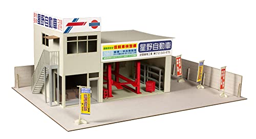 PLUM オートガレージ 名車専門店 1/64スケール 色分け済み ペーパークラフト PP124の通販は