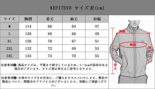 KEFITEVD ボンバージャケット 薄手 メンズ ジップアップジャケット