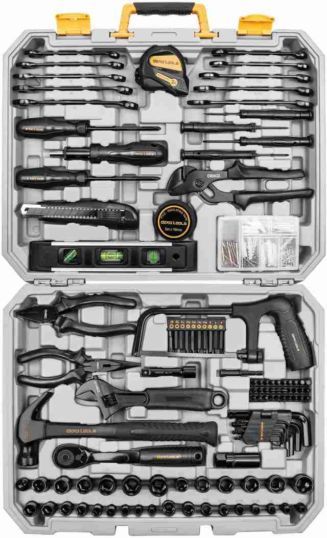 DEKO 218点組 工具セット ホームツールセット 家庭用 ツールセット 日曜大工 DIYセット 作業工具セット 家具の組み立て 住まいのメンテナの通販は