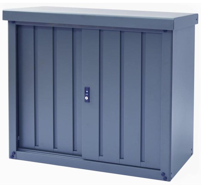 ガーデンマスター(Gardenmaster) 物置 屋外 収納庫 小型 幅90×奥行45×高さ84？ 安心設計 吊り戸式 可動棚10？間隔 棚板補強加工 鍵付き